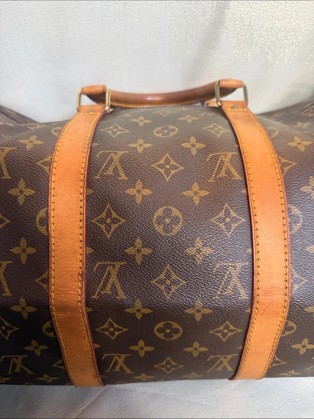 Louis Vuitton Brown Monogram Keepall 50 Travel Duffel Bag